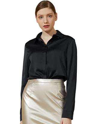 Escalier Satin Button Down Shirt