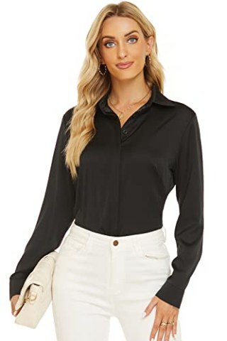 Escalier Satin Button Down Shirt