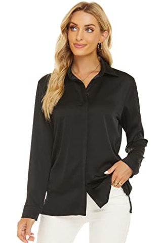 Escalier Satin Button Down Shirt