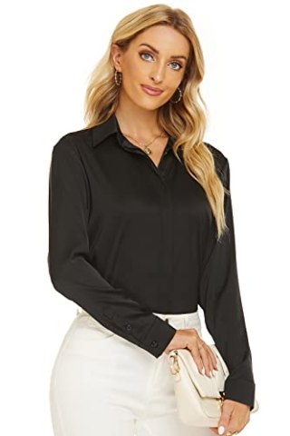 Escalier Satin Button Down Shirt