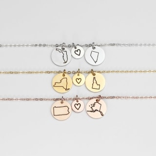 Long Distance Personalized Necklaces