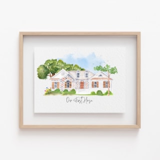 Custom House Watercolor Painting