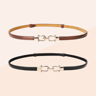 Thin Leather Belt (Pack of 2)