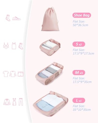 Bagsmart 7 Set Packing Cubes for Travel Essentials