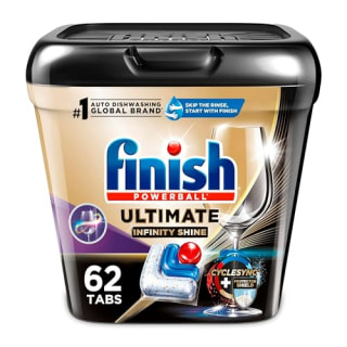 FOR PD BACON - FINISH Ultimate Plus Infinity Shine Dishwasher Pods, 62 Count - Dishwasher Detergent Tablets with CycleSync Technology, Removes Burnt-On Stains, Degreases, Extra Scrubbing Power, and Dishwasher Soap