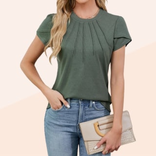 Dressy Waffle Knit T-Shirt