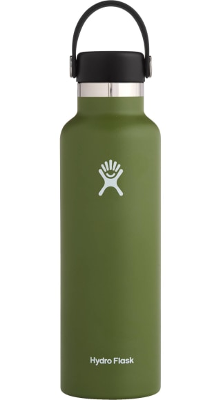 Hydro Flask Stainless Steel Vacuum Insulated Sports Water Bottle with Cap, Black, 21 Ounce