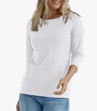 Stretch Cotton Raglan Sleeve Tee