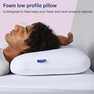 Casper Sleep Low Profile Foam Pillow for Sleeping, Standard, White