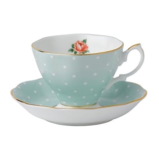 Royal Albert Polka Rose Formal Bone China Teacup & Saucer