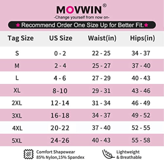 MOVWIN Tummy Control Body Shaper Shorts - High Waist Thigh Slimmer Panties Shapewear Black