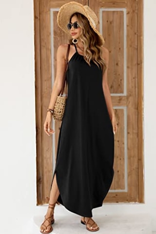 For G and PL Sleeveless Side Slit Dress