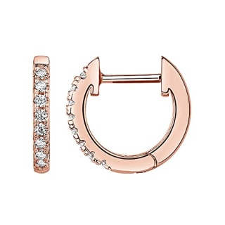 PAVOI 14K Rose Gold Plated Post Cubic Zirconia Cuff Earring Huggie Stud