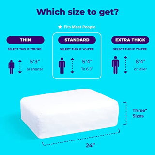Pillow Cube Side Cube Pro - Most Popular (5\") Bed Pillows for Sleeping on Your Side, Cooling Memory Foam Pillow Support Head &amp; Neck for Pain Relief - King, Queen, Twin 24"x12"x5"