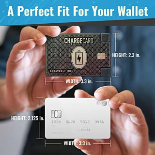 ChargeCard Portable Phone Charger & Power Bank - Fast Charging and Compact - Interchangeable Cables (Lightning, USB-C, Micro USB) - For iPhone and Android - Credit Card Sized Phone Battery Pack