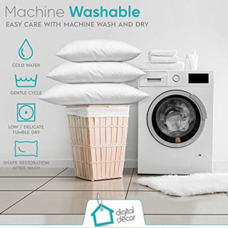 Digital Decor Set of 2 100% Cotton Hotel Pillows - Made in USA Hypoallergenic Pillows with Down Alternative Fiber Fill for Side &amp; Back Sleepers - Three Comfort Levels - (Standard, Platinum/Firm)