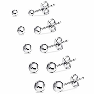 Surgical Stainless Steel Earrings (Set of 5 Pairs)