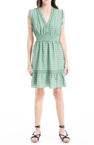 Ruffle Smocked Waist Mini Dress