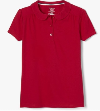 Girls' Little Short Sleeve Peter Pan Collar Polo Shirt