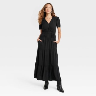 Short Sleeve A-Line Maxi Dress