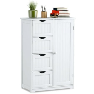 Wooden 4-Drawer Bathroom Cabinet Storage Cupboard