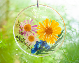 Personalized Flower Heart Sun Catcher