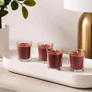 Warm Cider & Cinnamon Glass Votives (Set of 4)