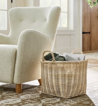 Medium Rattan Basket with Handles