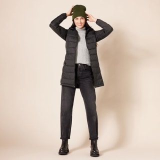 Lightweight Water-Resistant Hooded Puffer Coat 