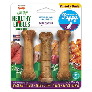 Nylabone Healthy Edibles Natural Puppy Treats Variety Pack 