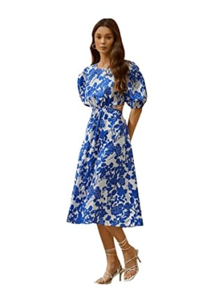 SweatyRocks Women's Boho Floral Cut Out Dress
