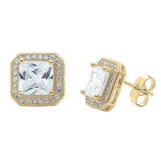 Norah 18k Yellow Gold CZ Stud Earrings