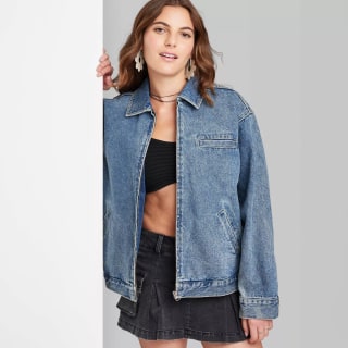 Wild Fable Boxy Zip-Up Denim Jacket