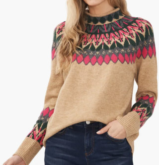 Fair Isle Funnel Neck Sweater