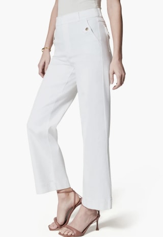 Stretch Twill Wide Leg Crop Pants