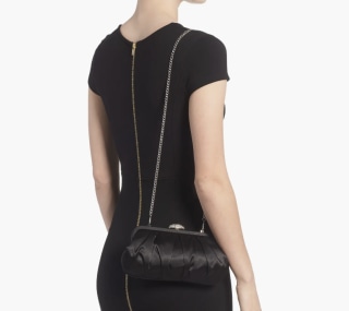 Concord Pleated Satin Frame Clutch