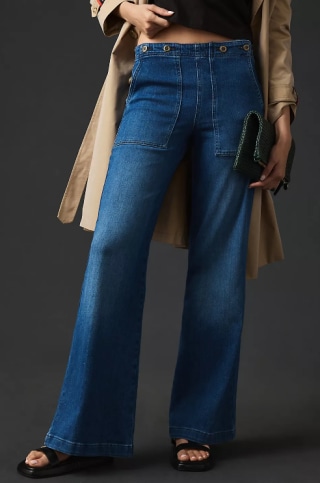 The Kit High-Rise Wide-Leg Utility Trouser Jeans by Pilcro