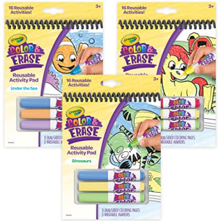 Color & Erase Coloring Books (Set of 3)