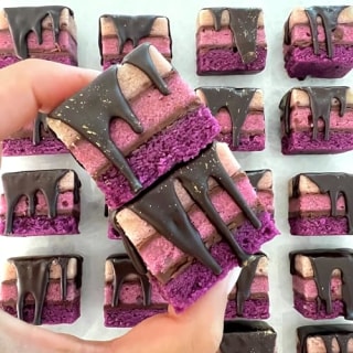 Zola Bakes Purple Ombré Rainbow Cookies