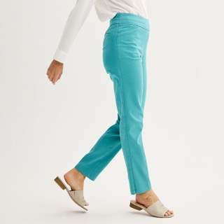 Effortless Stretch Pull-On Straight-Leg Pants