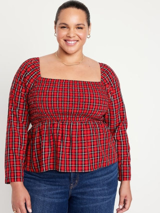 Smocked Seersucker Top