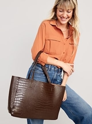 Old Navy Faux Leather Tote Bag 
