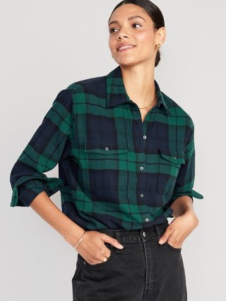 Old Navy Loose Flannel Boyfriend Shirt