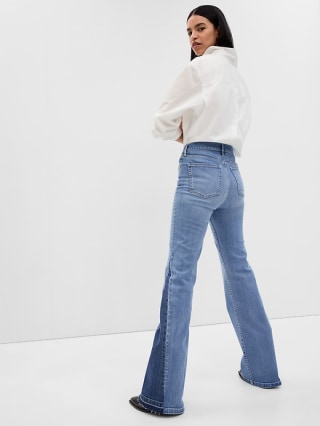 High Rise Patched '70s Flare Jeans