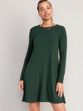 Old Navy Long-Sleeve Jersey-Knit Mini Swing Dress