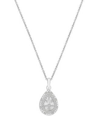 Diamond Tear 18" Necklace with pendant