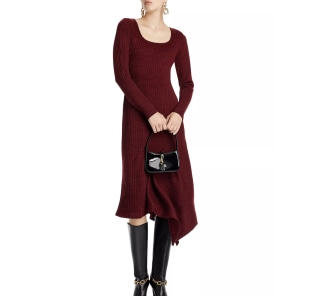 Bloomingdales burgundy dress hotsell