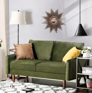 Mercer41 Hessville 56.3" Velvet Round Arm Loveseat