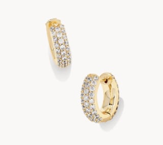 Kendra Scott Mikki Pave Huggie Earrings in Gold