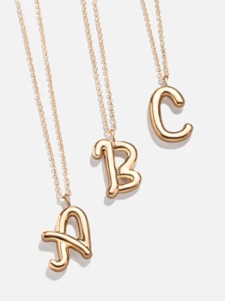 Bubble Script Initial Necklace